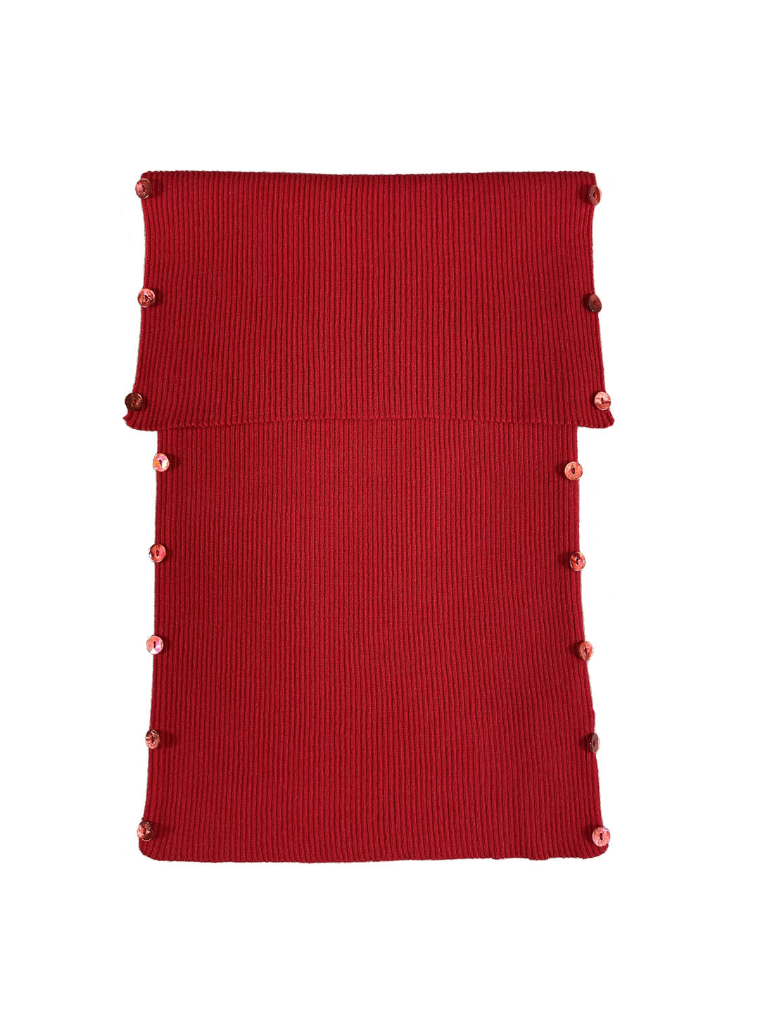 Merinopullover Céphée in Rot – Rückenteil mit klassischem Design und feiner Merinowolle, das Komfort und Eleganz vereint.