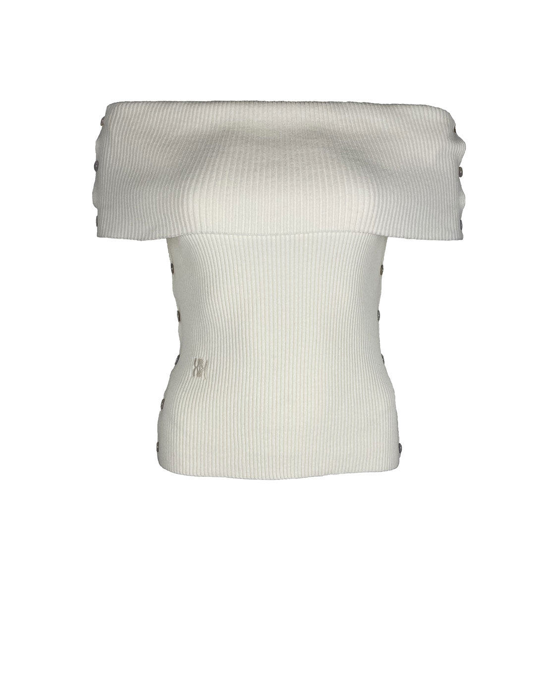 Ärmelloser Merinopullover Céphée in Ecru – minimalistisches, raffiniertes Design aus natürlicher Merinowollmischung.