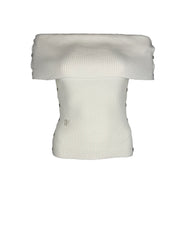 Ärmelloser Merinopullover Céphée in Ecru – minimalistisches, raffiniertes Design aus natürlicher Merinowollmischung.